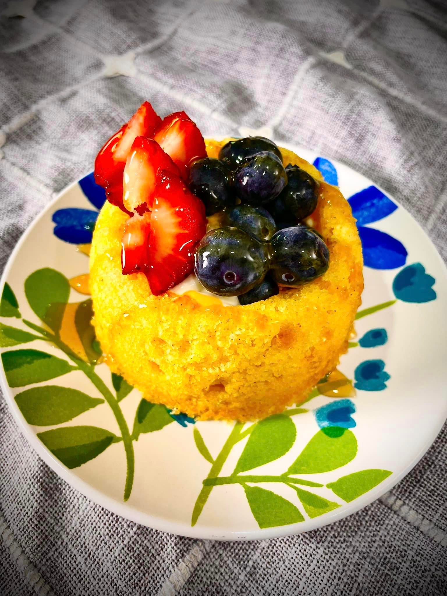 Cornmeal Cakes with Honey and Berries: Dessert for Earth the Board Game